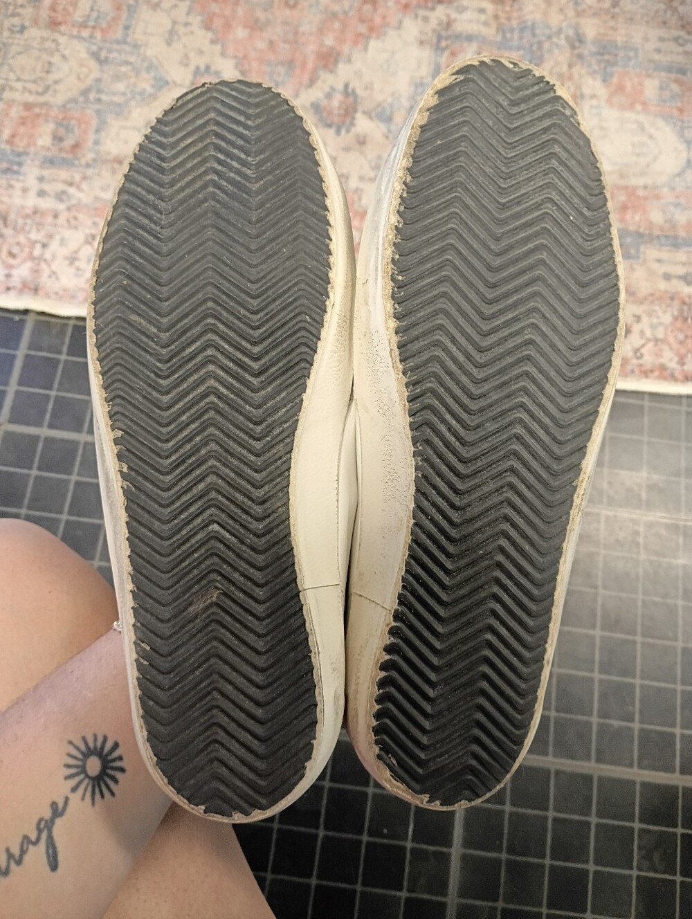 Golden Goose White and Tan Suede Star Sneakers - Picture 6 of 8